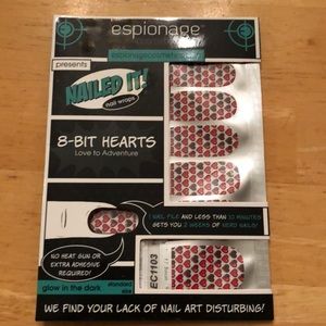 Espionage Cosmetics Nail Wrap 8-Bit Hearts